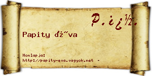 Papity Éva névjegykártya